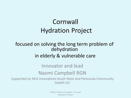 Cornwall Hydration Project