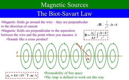 Magnetic Sources The Biot-Savart Law