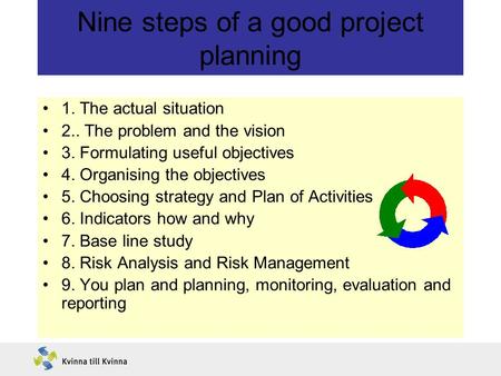 Nine steps of a good project planning