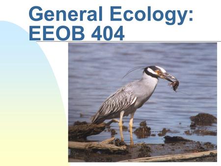 General Ecology: EEOB 404.