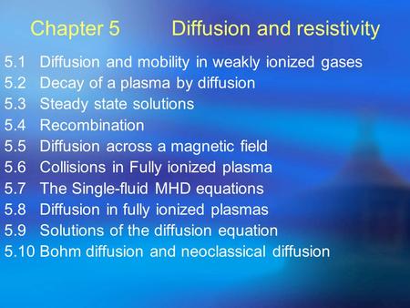 Chapter 5 Diffusion and resistivity