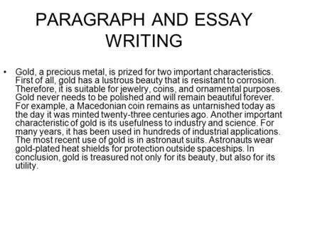 PARAGRAPH AND ESSAY WRITING