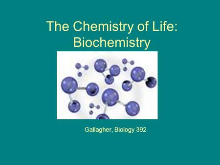 The Chemistry of Life: Biochemistry