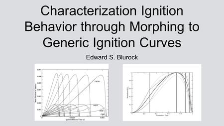 Characterization Ignition Behavior through Morphing to Generic Ignition Curves Edward S. Blurock.