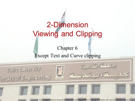 2-Dimension Viewing and Clipping