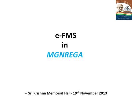 – Sri Krishna Memorial Hall- 19th November 2013