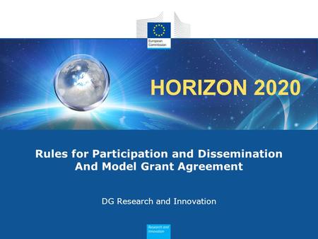 Rules for Participation and Dissemination And Model Grant Agreement
