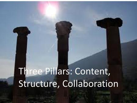 Three Pillars: Content, Structure, Collaboration.