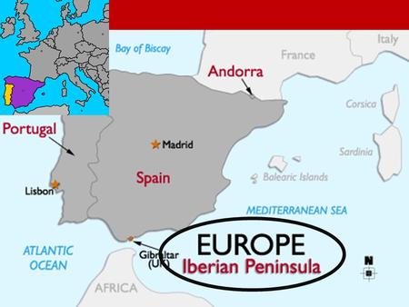 Spain. Spain Where is Spain located? Spain is located on the Iberian Peninsula. It is in the southwest of Europe. Spain takes up about 85% of Iberia.