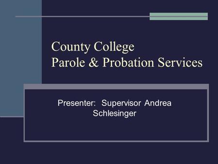 County College Parole & Probation Services