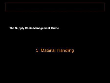 The Supply Chain Management Guide