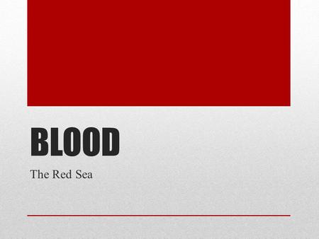 BLOOD The Red Sea.