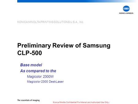 Preliminary Review of Samsung CLP-500