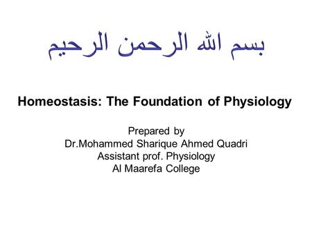 Homeostasis: The Foundation of Physiology