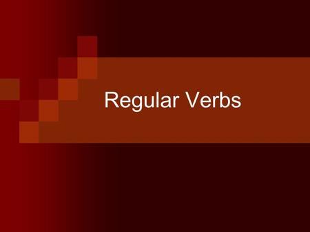 Regular Verbs. Verbs Change Today, he turns in his homework. Right now, he is turning in his homework. Yesterday, he turned in his homework. This year,