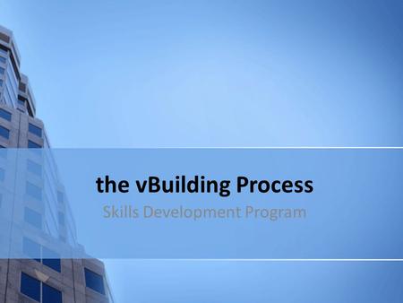 The vBuilding Process Skills Development Program.