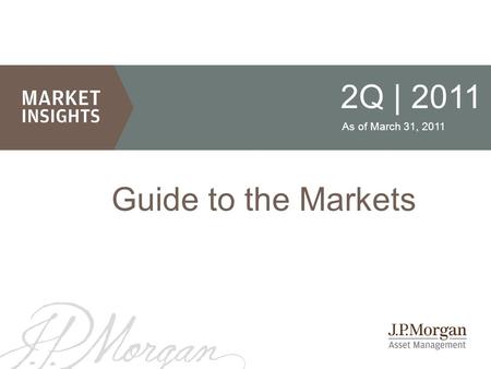 2Q | 2011 Guide to the Markets As of March 31, 2011.