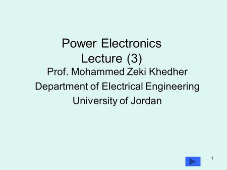 Power Electronics Lecture (3)