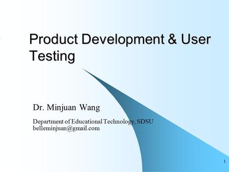 Product Development & User Testing