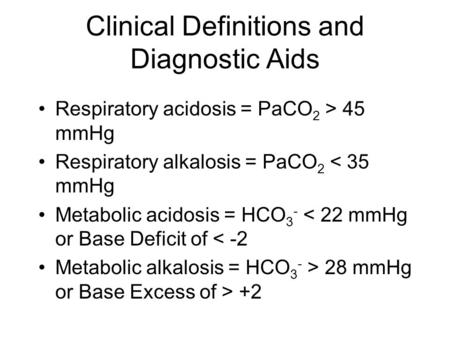 Clinical Definitions and Diagnostic Aids