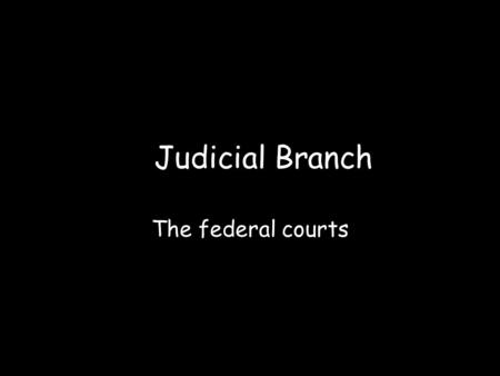 Judicial Branch The federal courts.