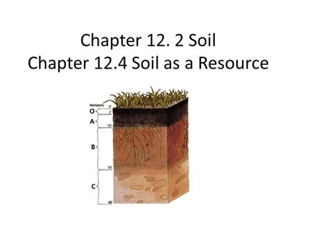 Chapter Soil Chapter 12.4 Soil as a Resource
