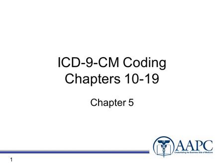 ICD-9-CM Coding Chapters 10-19 Chapter 5 1. Objectives Chapter 10: Diseases of Genitourinary System Chapter 11: Complications of Pregnancy, Childbirth,