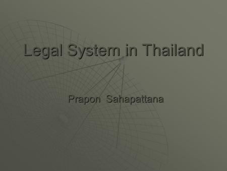 Legal System in Thailand