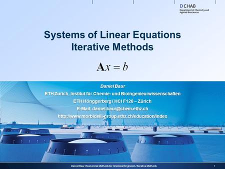 Systems of Linear Equations Iterative Methods