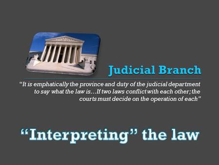 “Interpreting” the law