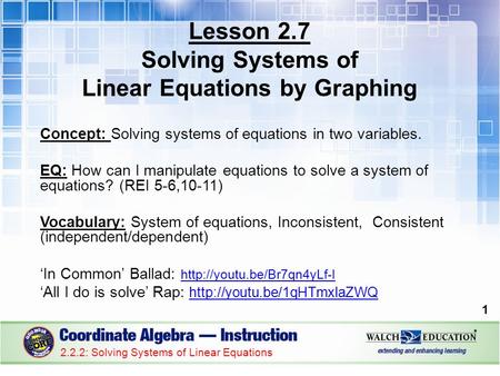 Linear Equations by Graphing