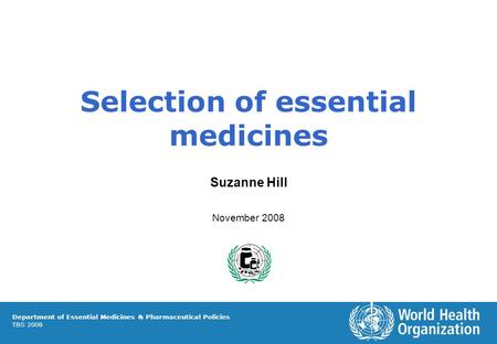 Selection of essential medicines