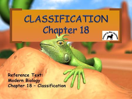 CLASSIFICATION Chapter 18