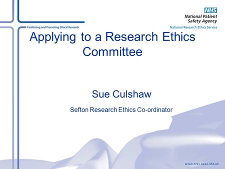 Applying to a Research Ethics Committee