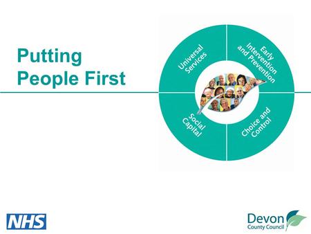 Putting People First. Devon’s vision… Our Putting People First overall vision… Our aim is to build strong communities in which everyone can play an active.