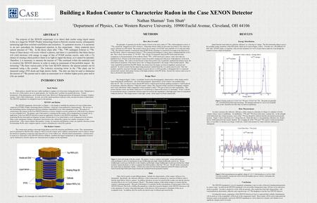 Building a Radon Counter to Characterize Radon in the Case XENON Detector Nathan Shaman 1 Tom Shutt 1 1 Department of Physics, Case Western Reserve University,