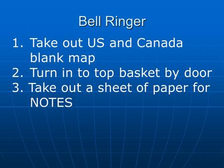 Bell Ringer Take out US and Canada blank map
