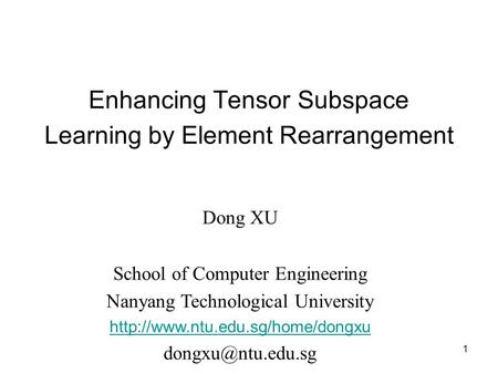Enhancing Tensor Subspace Learning by Element Rearrangement