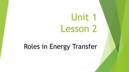 Roles in Energy Transfer
