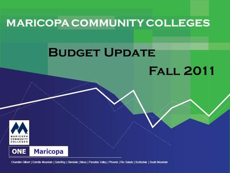 MARICOPA COMMUNITY COLLEGES Budget Update Fall 2011 Chandler-Gilbert | Estrella Mountain | GateWay | Glendale | Mesa | Paradise Valley | Phoenix | Rio.