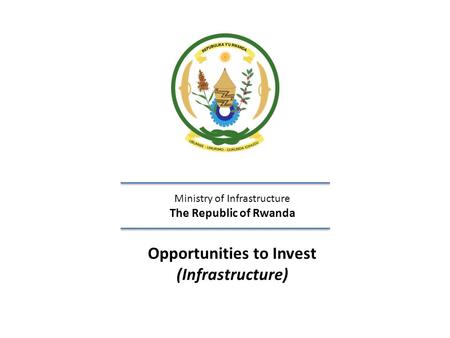 Opportunities to Invest (Infrastructure)