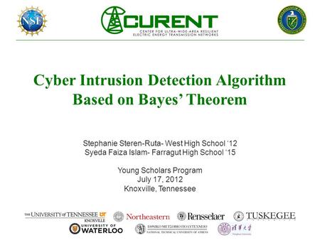 Cyber Intrusion Detection Algorithm Based on Bayes’ Theorem
