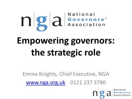 Empowering governors: the strategic role
