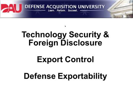 Defense Exportability