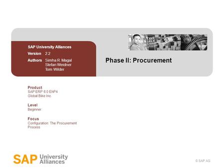 Phase II: Procurement SAP University Alliances Version 2.2