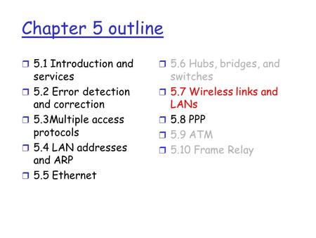 Chapter 5 outline 5.1 Introduction and services