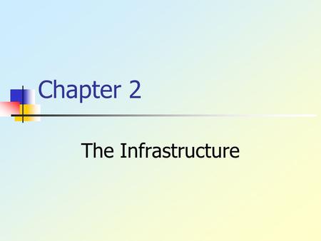 Chapter 2 The Infrastructure. Copyright © 2003, Addison Wesley Understand the structure & elements As a business student, it is important that you understand.
