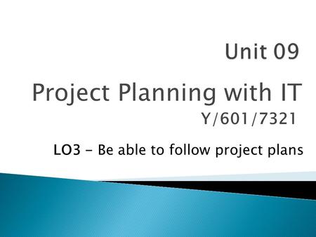 Project Planning with IT Y/601/7321