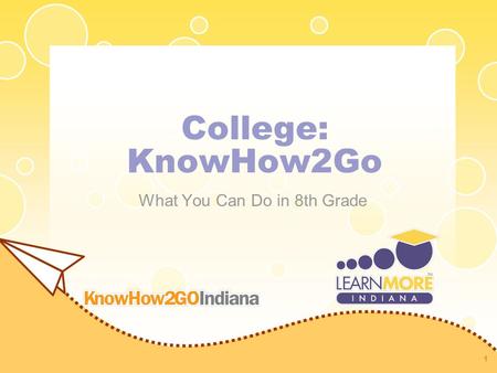 College: KnowHow2Go What You Can Do in 8th Grade 1.