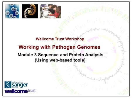 Wellcome Trust Workshop Working with Pathogen Genomes Module 3 Sequence and Protein Analysis (Using web-based tools)